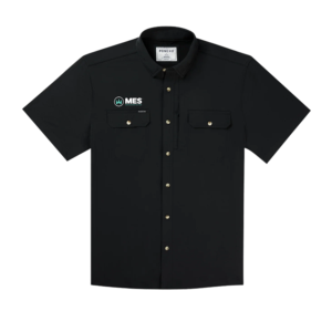 Poncho the Captain Shirt in Black with the Rasmussen logo embroidered above the right pocket