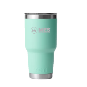 Seafoam Yeti Rambler Tumbler 30oz with the MES logo laser etched in